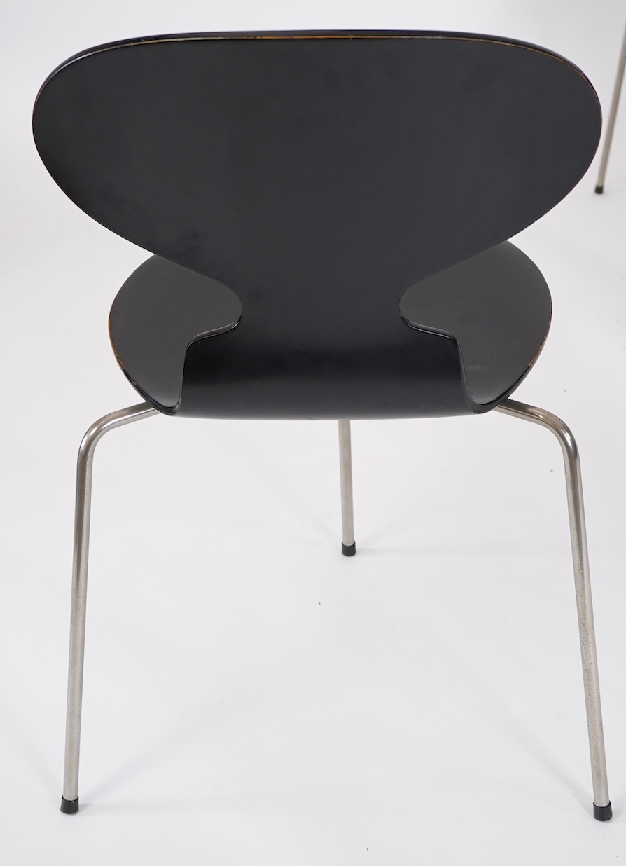 Arne Jacobsen (Danish, 1902–1971) for Fritz Hansen: A set of six Model 3100 'Ant' side chairs